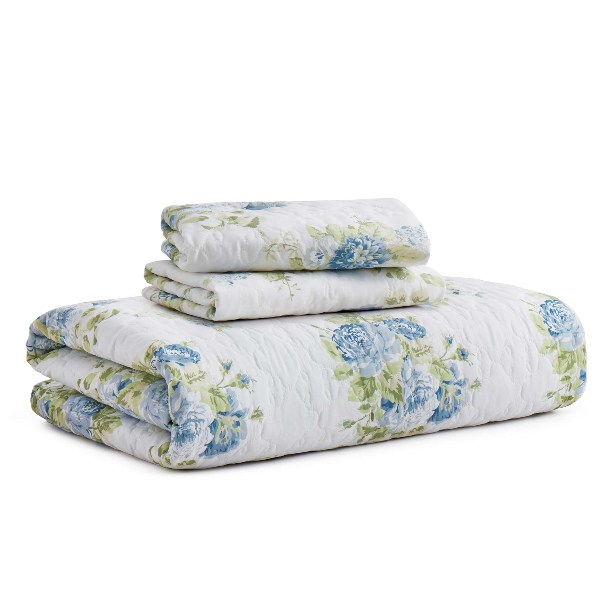 Left. Nest - Peace Nest Soft Printed Coverlet Set Floral Geometric Bedspread Modern Reversible Quilt and Shams Set - Summer Field.