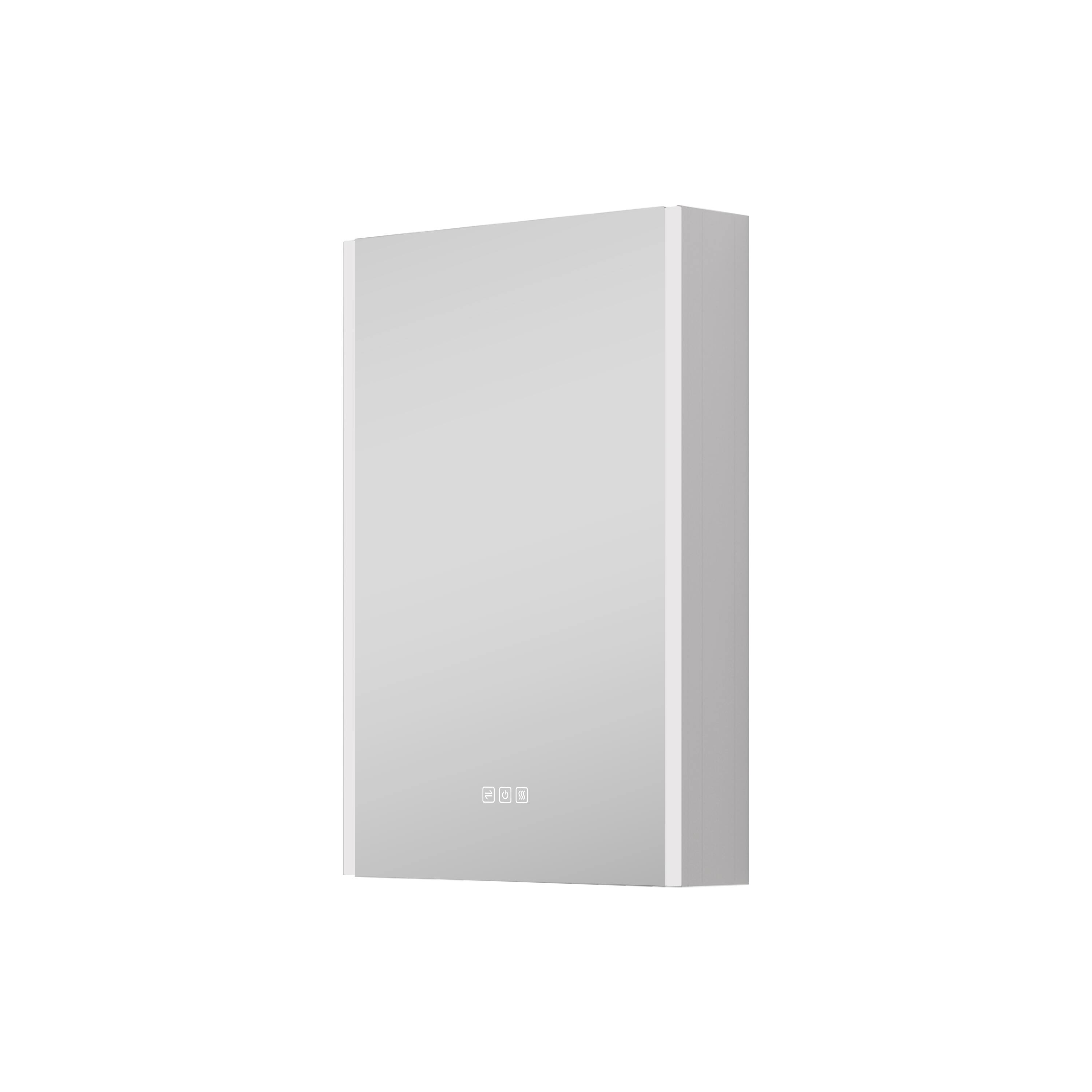 Alt View 7. WELLFOR - 20 in. W x 30 in. H Rectangular Aluminum Medicine Cabinet with Mirror, LED Lights, Anti-Fog, Left Soft Close Door - Silver.