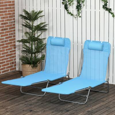 Outsunny Piece Folding Chaise Lounge Chairs, Pool Sun Tanning