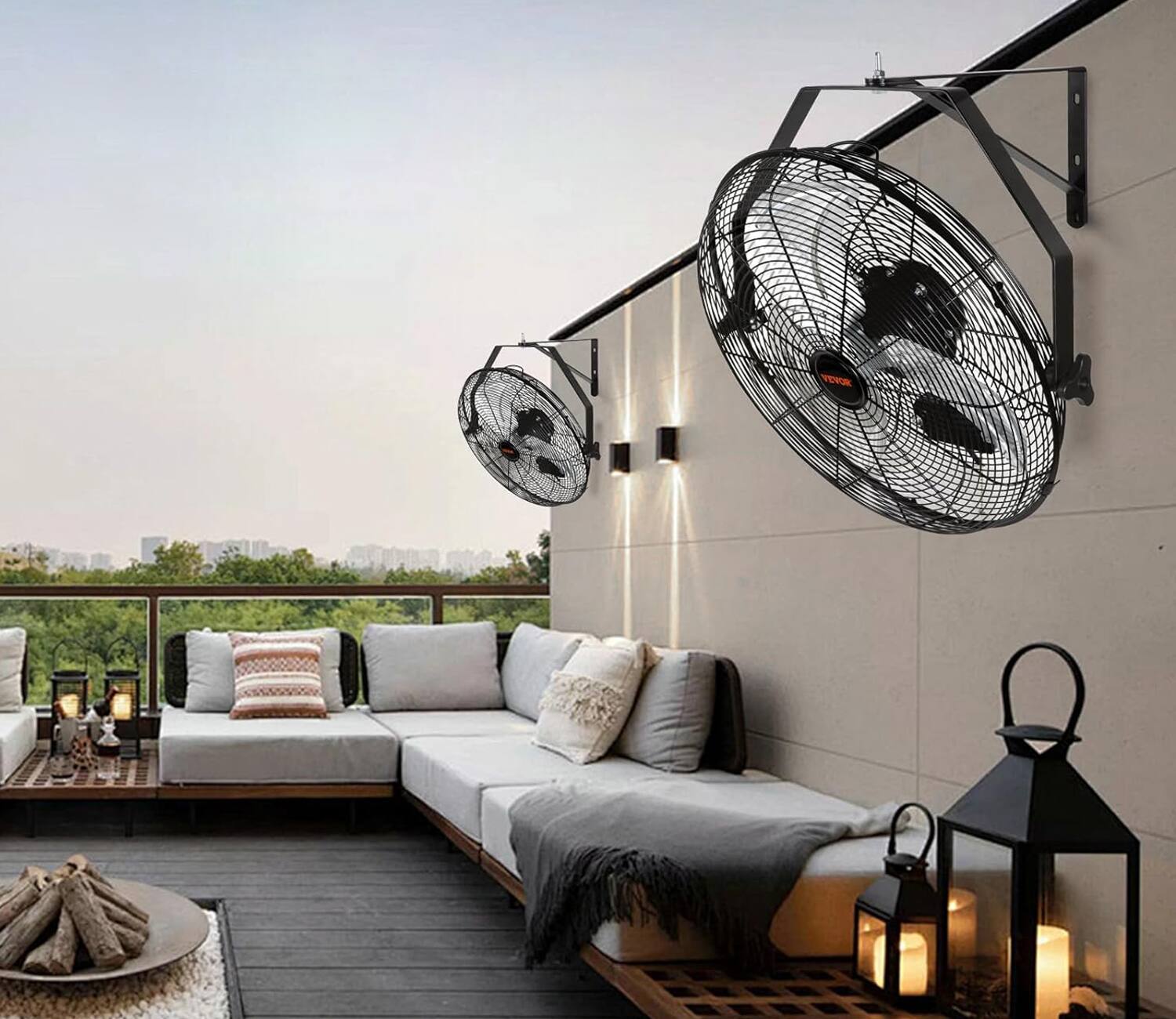 Alt View 6. Sweet - 20 Inch Wall Mount Fan, 3-Speed High Velocity Fan, 3400 CFM, Vertical & Horizontal Adjustable Tilt for Industrial - Black.
