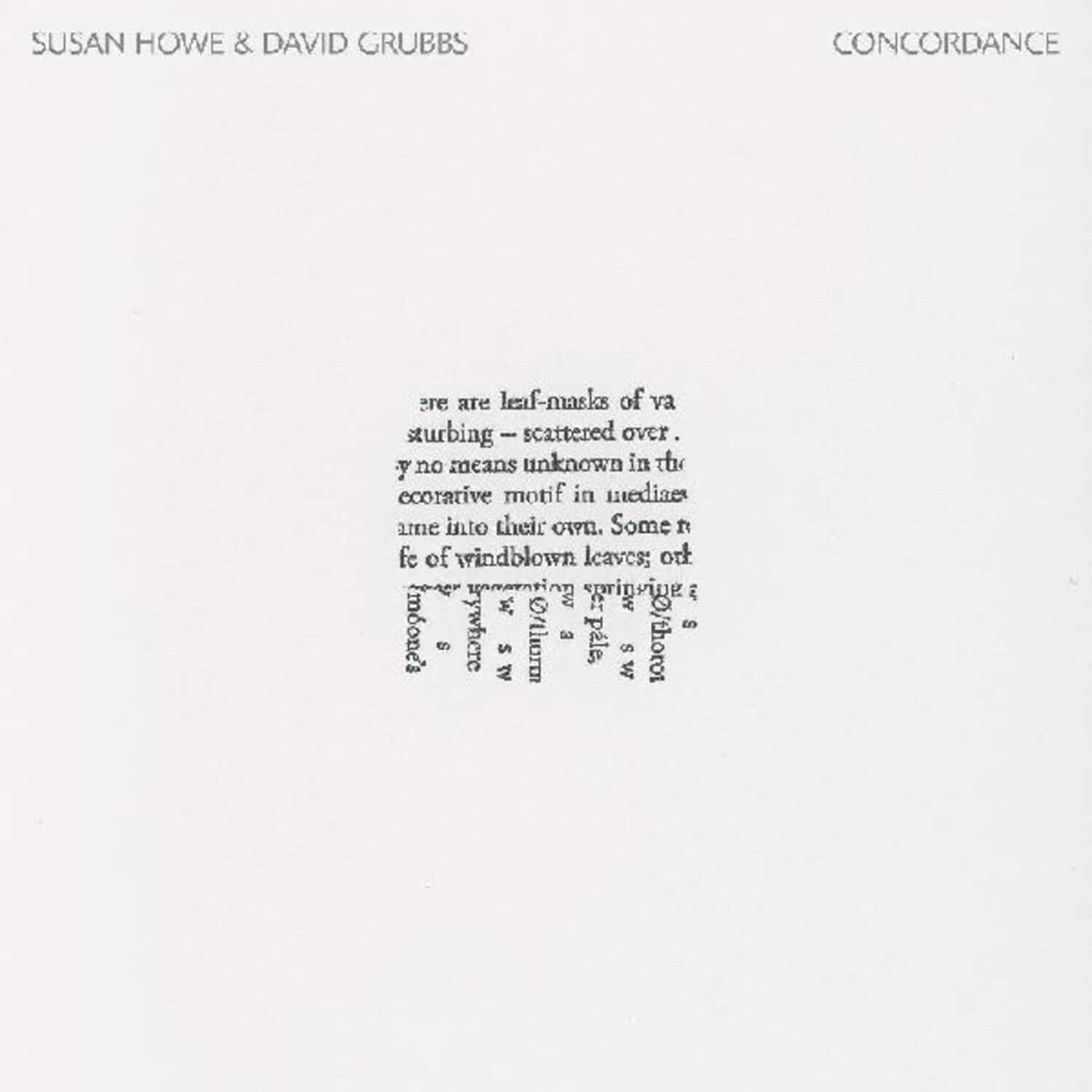 Howe,Susan / Grubbs,David - Concordance   - VINYL LP price history on PriceWatchPro