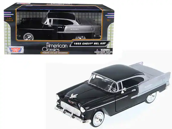 1:24 SCALE 3+ MOTOR MAX 1955 CHEVY BEL AIR American Classics WARNING: CHOKING HAZARD Small parts Not for children under 3 years