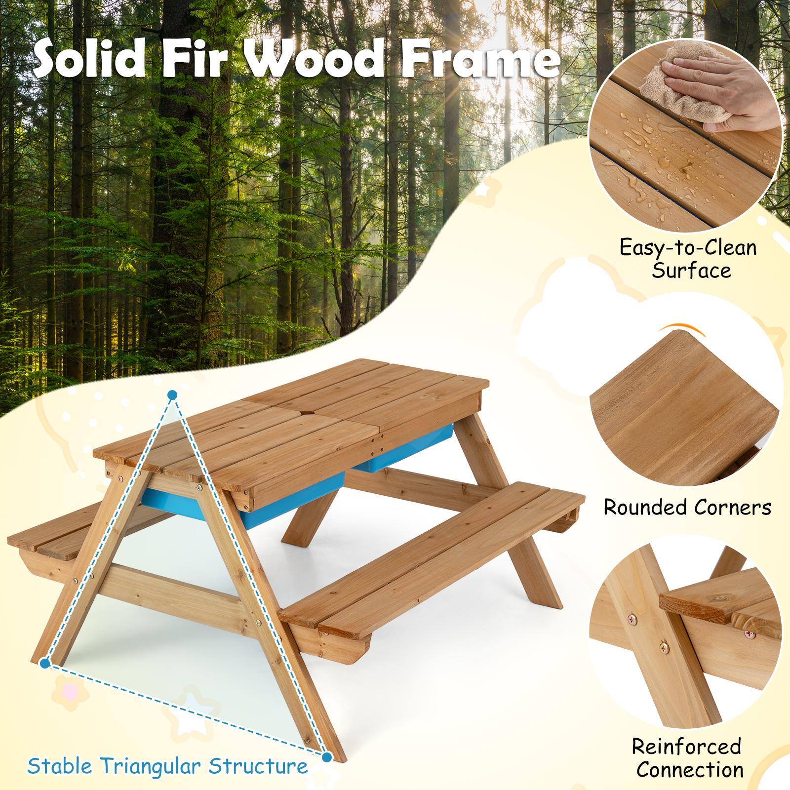 Solid Fir Wood Frame  
Easy-to-Clean Surface  
Rounded Corners  
Stable Triangular Structure  
Reinforced Connection