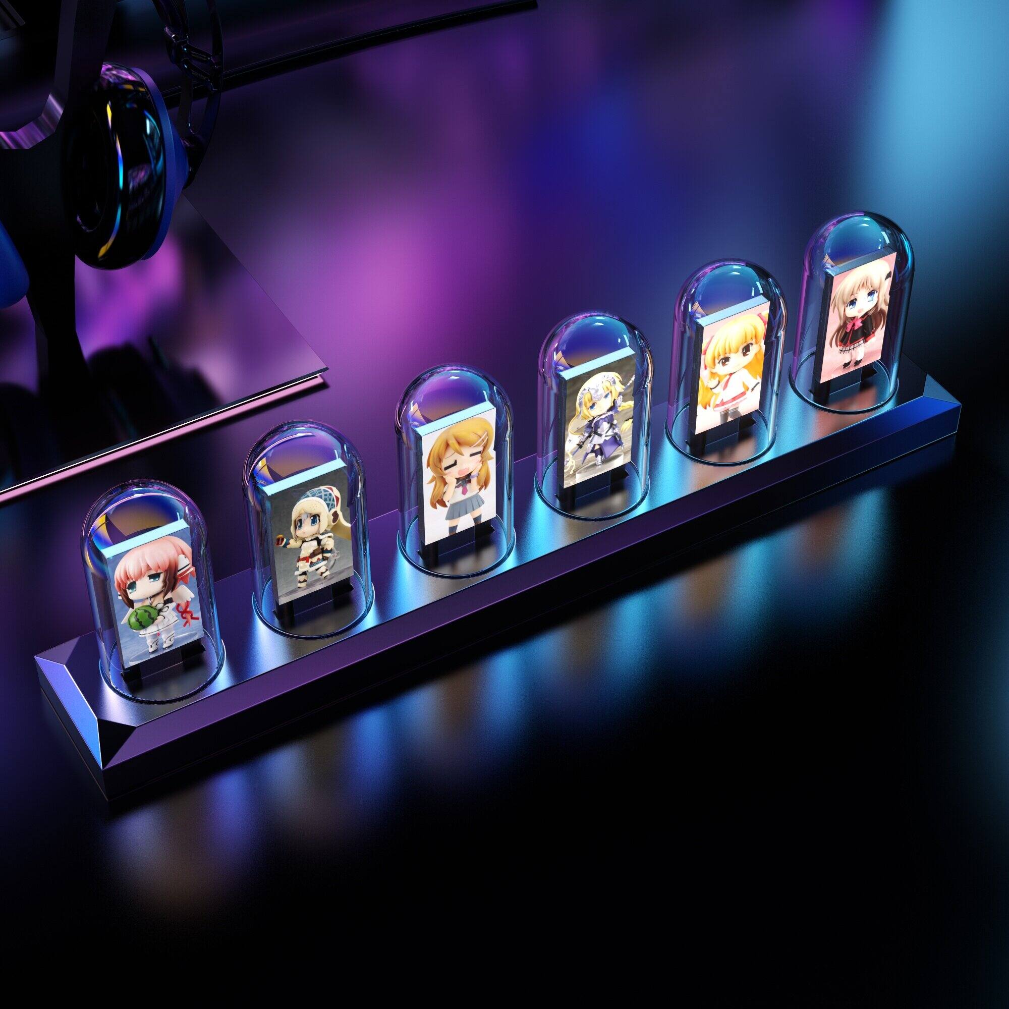 Alt View 5. Topteng - Nixie Tube Clock with Weather Station - Wi-Fi Sync,RGB Light,Aluminum Body,Displays Temp/Humidity/Rainfall,Desk ornament - Multi-color.