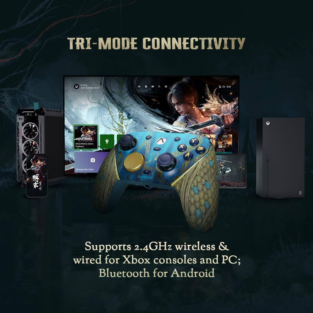 TRI-MODE CONNECTIVITY

Supports 2.4GHz wireless & wired for Xbox consoles and PC; Bluetooth for Android