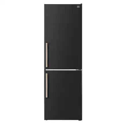 Front. Forno Appliances - Custodia 10.3 Cu. Ft. 24" Counter-Depth Bottom Freezer Refrigerator with Right-Hinge Door and Total No Frost - Black - Black.