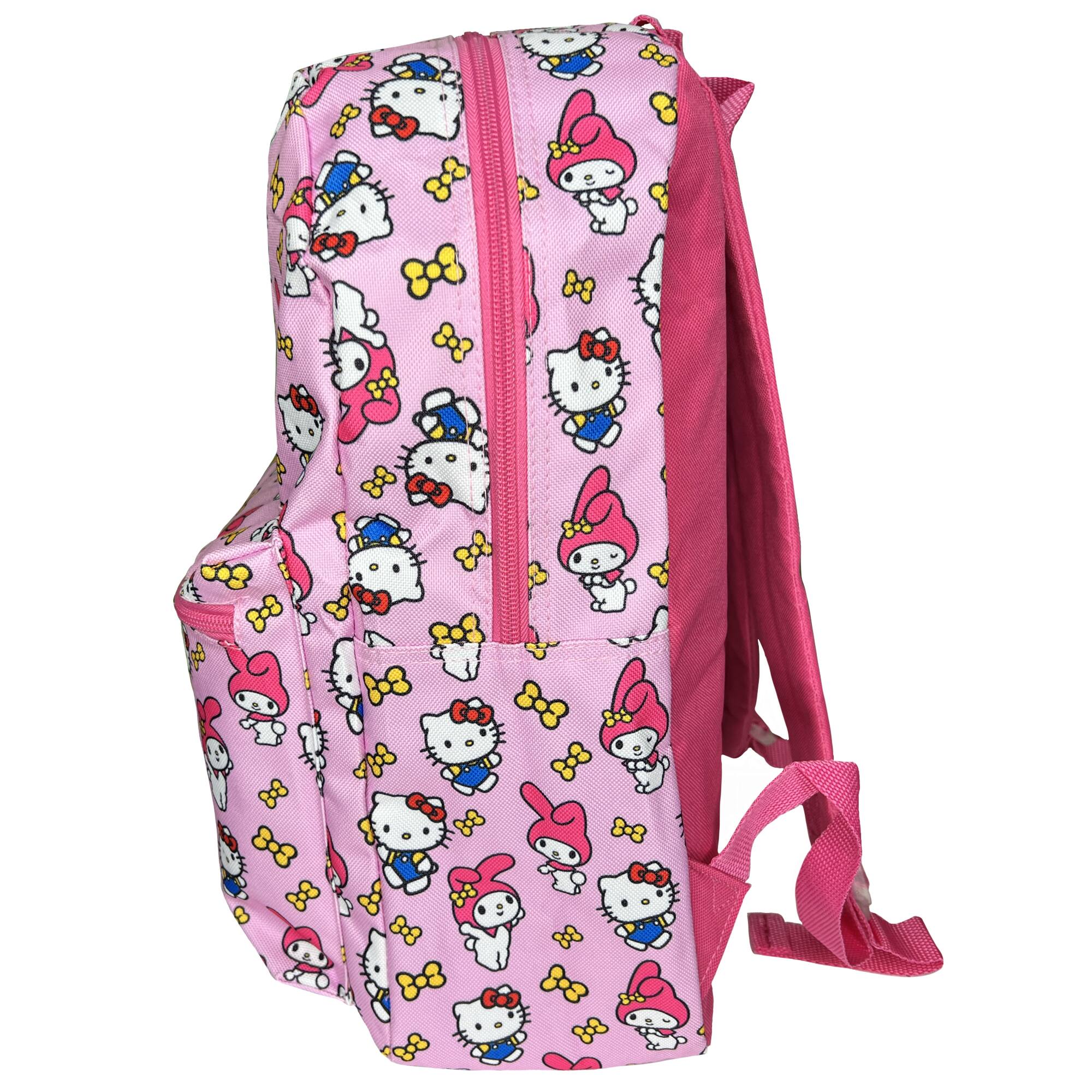 Alt View 2. UPD - My Melody All Over Nylon Pink Kids School Backpack 16" School Bookbag for Girls - Multicolored.