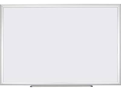 Front. U Brands - U Brands Basics Melamine Dry-Erase Whiteboard, Aluminum Frame, 6' x 4' (033U00-01) - Aluminum Frame.