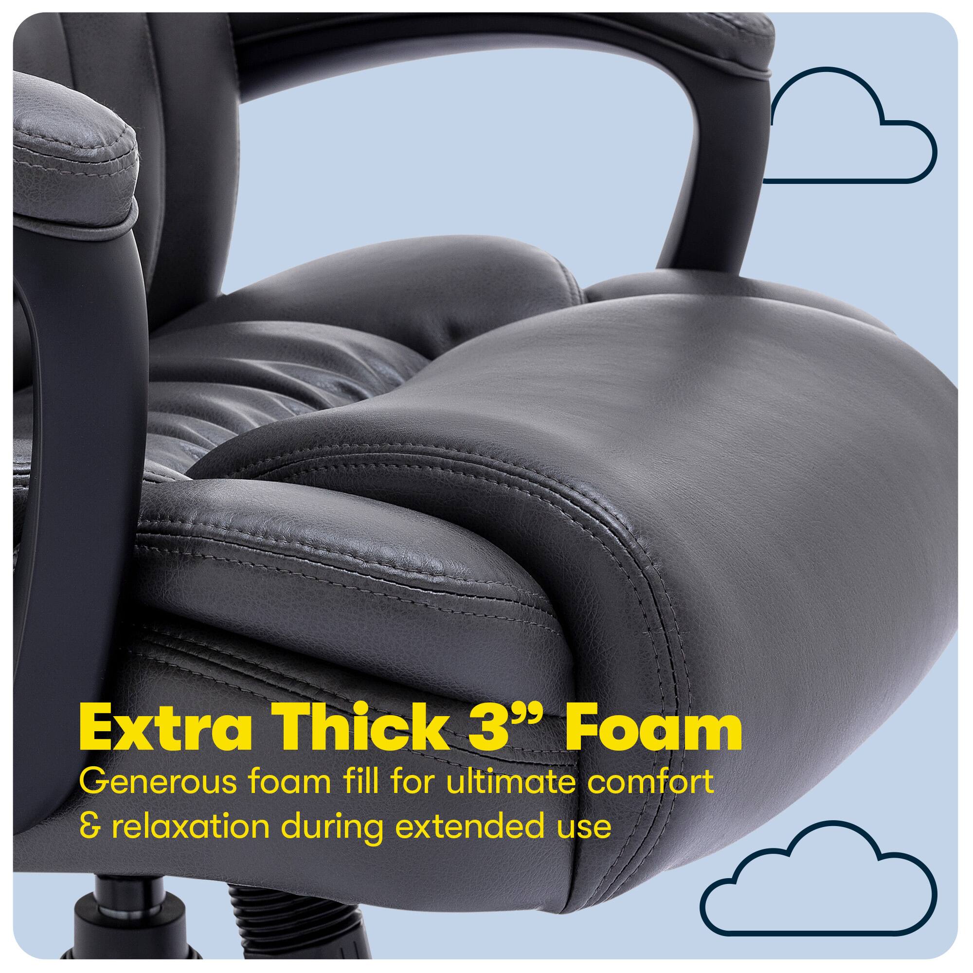 Alt View 15. Serta - Garret Bonded Leather Executive Office Chair with Premium Cushioning - Space Gray.