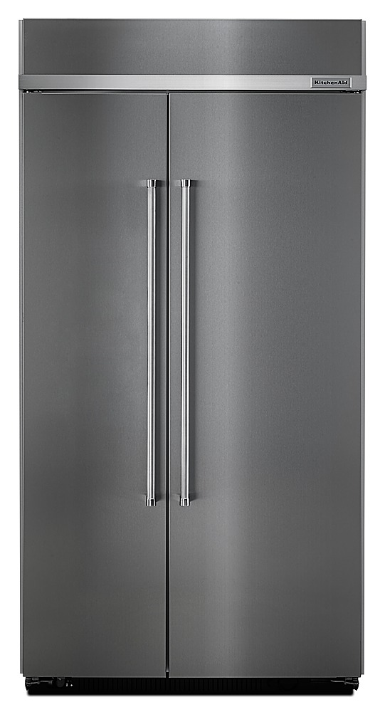 KitchenAid 25.5 Cu. Ft. Side-by-Side Built-In Refrigerator Stainless Steel  KBSN602ESS - Best Buy