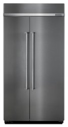 KitchenAid - 25.5 Cu. Ft. Side-by-Side Built-In Refrigerator - Stainless Steel - Front_Zoom