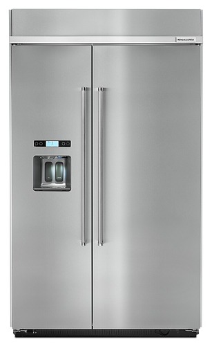 KitchenAid - 29.5 Cu. Ft. Side-by-Side Built-In Refrigerator - Stainless Steel