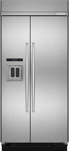 KitchenAid - 25 Cu. Ft. Side-by-Side Built-In Refrigerator - Stainless steel - Front_Standard