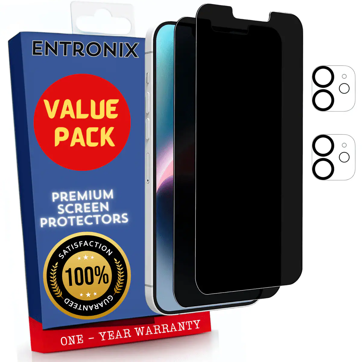 ENTRONIX  
VALUE PACK  
PREMIUM SCREEN PROTECTORS  
SATISFACTION 100% GUARANTEED  
ONE - YEAR WARRANTY