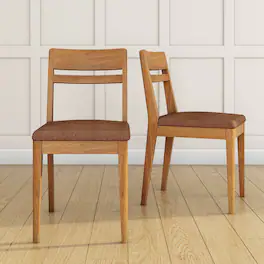 Grain & Grove - Crew Upholstered Dining Chair (2 pack) - Pecan/Coffee