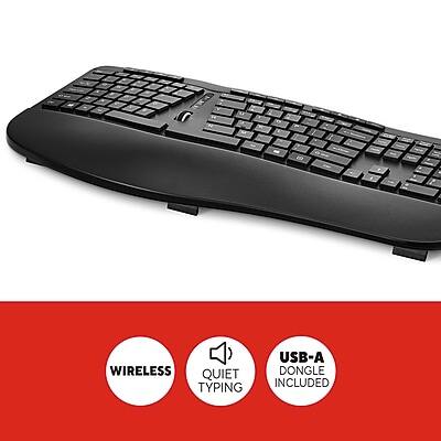 Staples TECH Wireless Ergonomic Keyboard Black - Best Buy