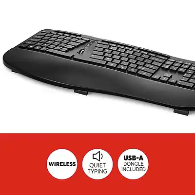 Staples Computer Keyboard Staples TECH Wireless Ergonomic Keyboard Black ST62603 - Best Buy