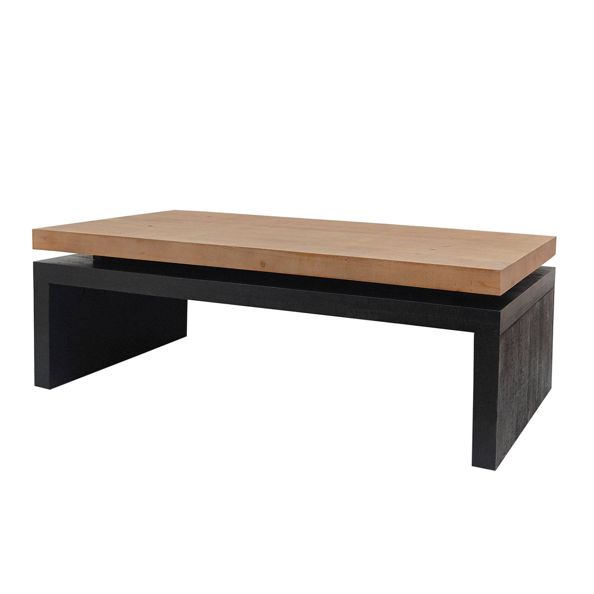 Alt View 1. GOODSILO - Contemporary Floating Top Coffee Table with Sleek Design for Modern Living Rooms - Natural Wood.