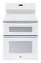 GE - Profile Series 6.6 Cu. Ft. Self-Cleaning Freestanding Double Oven Electric Convection Range - White on white-Front_Standard