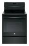 GE - Profile Series 5.3 Cu. Ft. Self-Cleaning Freestanding Electric Convection Range - Black on Black-Front_Standard