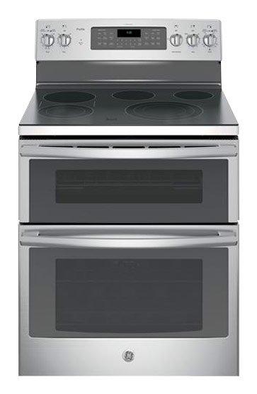 GE – Profile Series 6.6 Cu. Ft. Self-Cleaning Freestanding Double Oven Electric Convection Range – Stainless steel