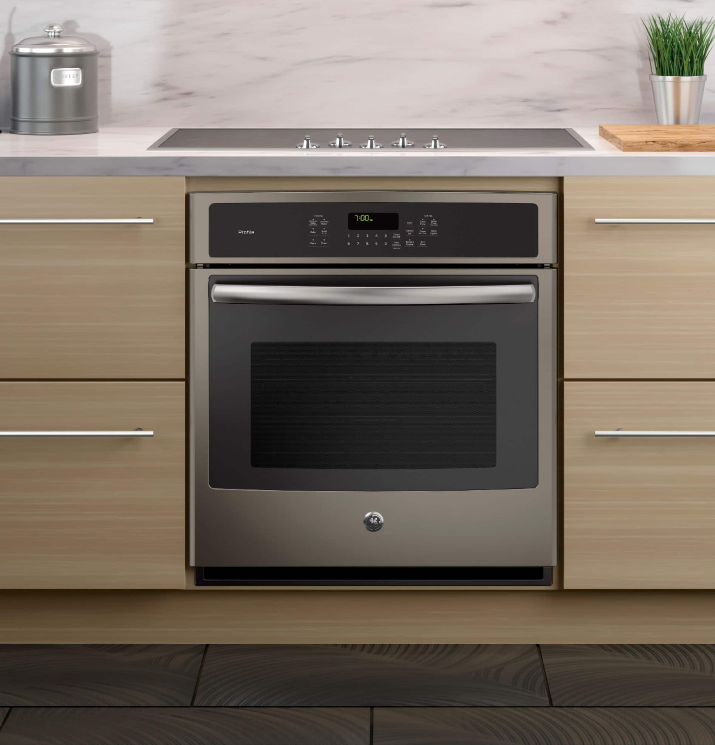 Alt View 1. GE - Profile 27" Built-In Single Electric Convection Wall Oven.