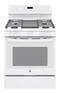 GE - Profile Series 5.6 Cu. Ft. Self-Cleaning Freestanding Gas Convection Range - White on white-Front_Standard