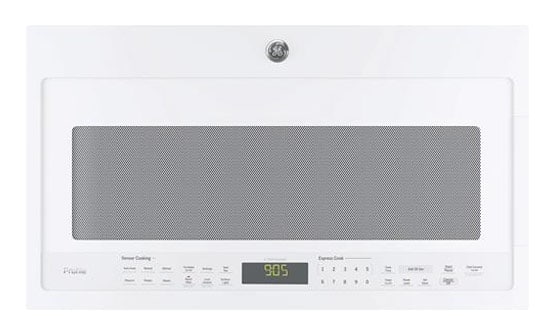 Front. GE - Profile Series 2.1 Cu. Ft. Over-the-Range Microwave with Sensor Cooking - White.