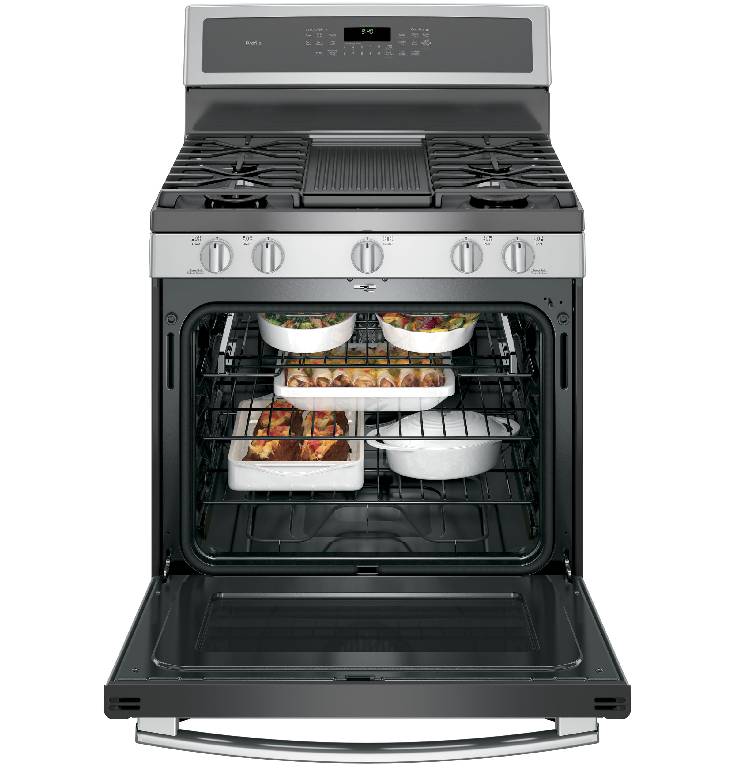 Best Buy: GE Profile 5.6 Cu. Ft. Self-Cleaning Freestanding Dual Fuel Convection  Range P2B940SEJSS