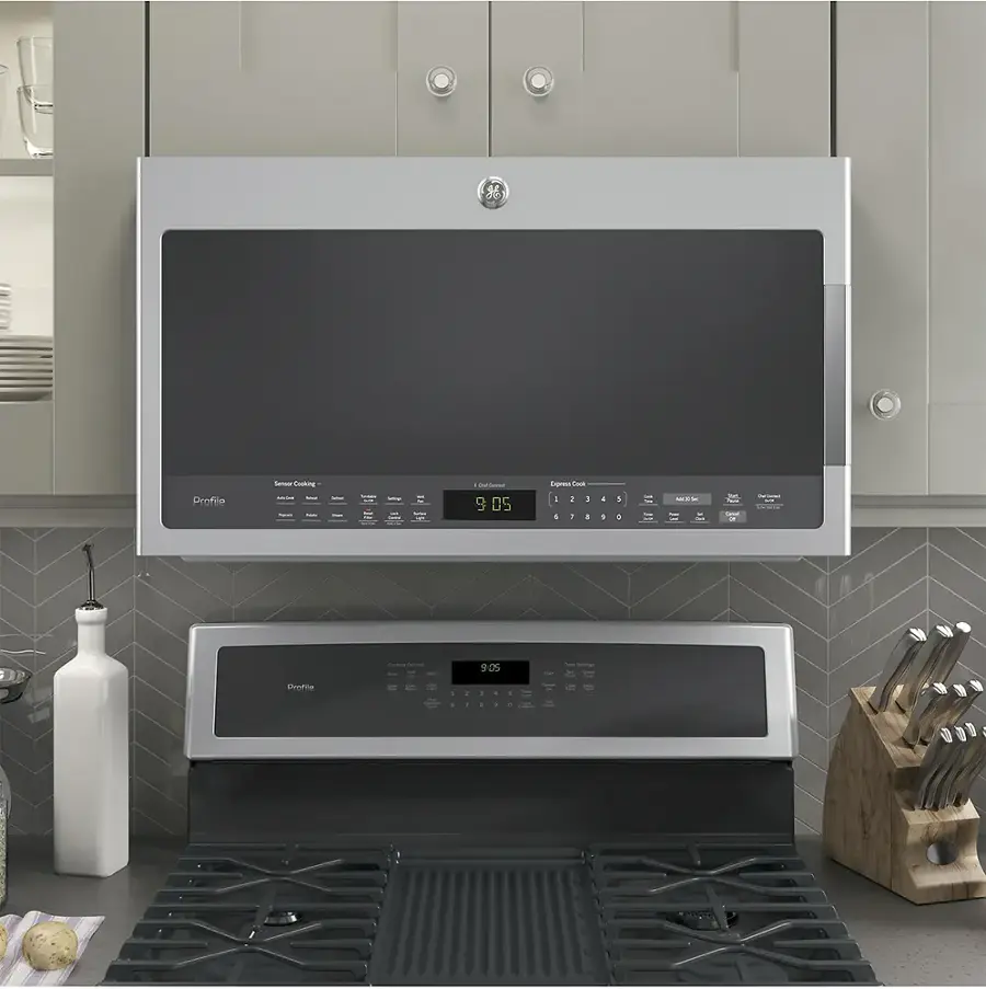 Alt View 18. GE Profile - 2.1 Cu. Ft. Over-the-Range Microwave with Sensor Cooking - Stainless Steel.