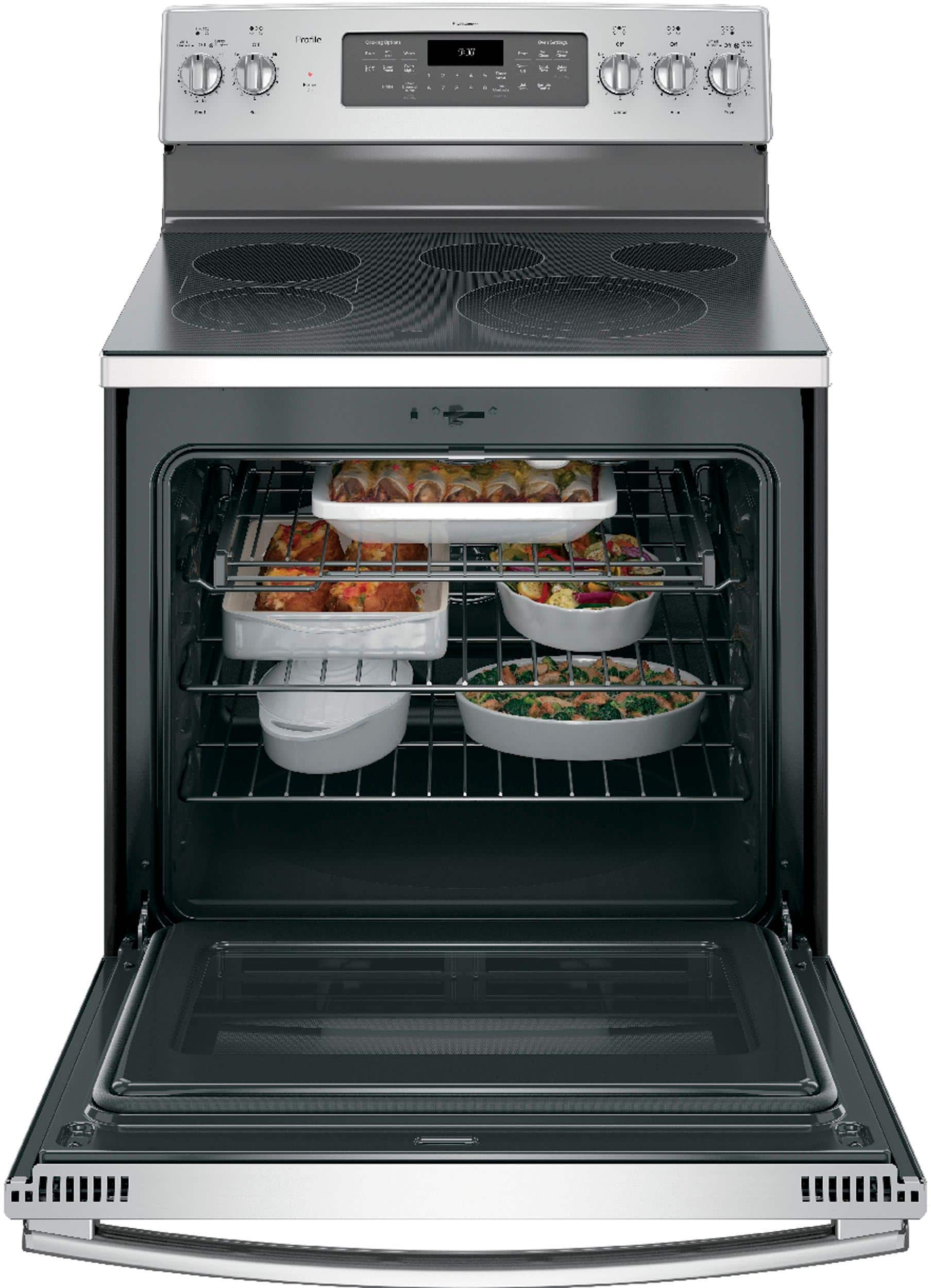 Best Buy Ge Profile Series Cu Ft Self Cleaning Freestanding Electric Convection Range