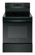 GE - 5.3 Cu. Ft. Self-Cleaning Freestanding Electric Convection Range - Black-on-Black - Larger Front