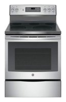 GE - 5.3 Cu. Ft. Self-Cleaning Freestanding Electric Convection Range - Stainless steel - Front_Zoom
