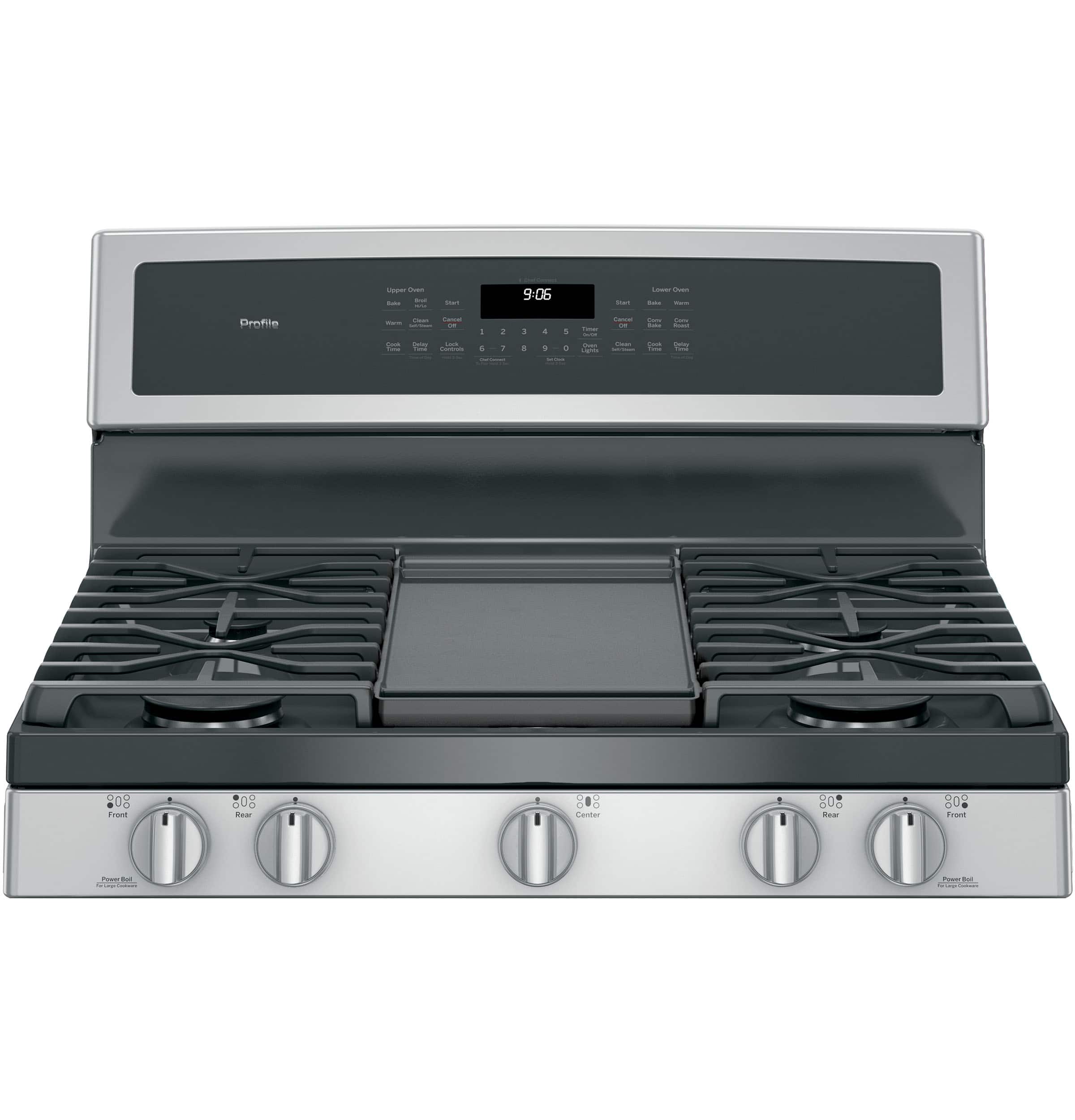 Alt View 13. GE Profile - 6.8 Cu. Ft. Self-Cleaning Freestanding Double Oven Gas Convection Range.