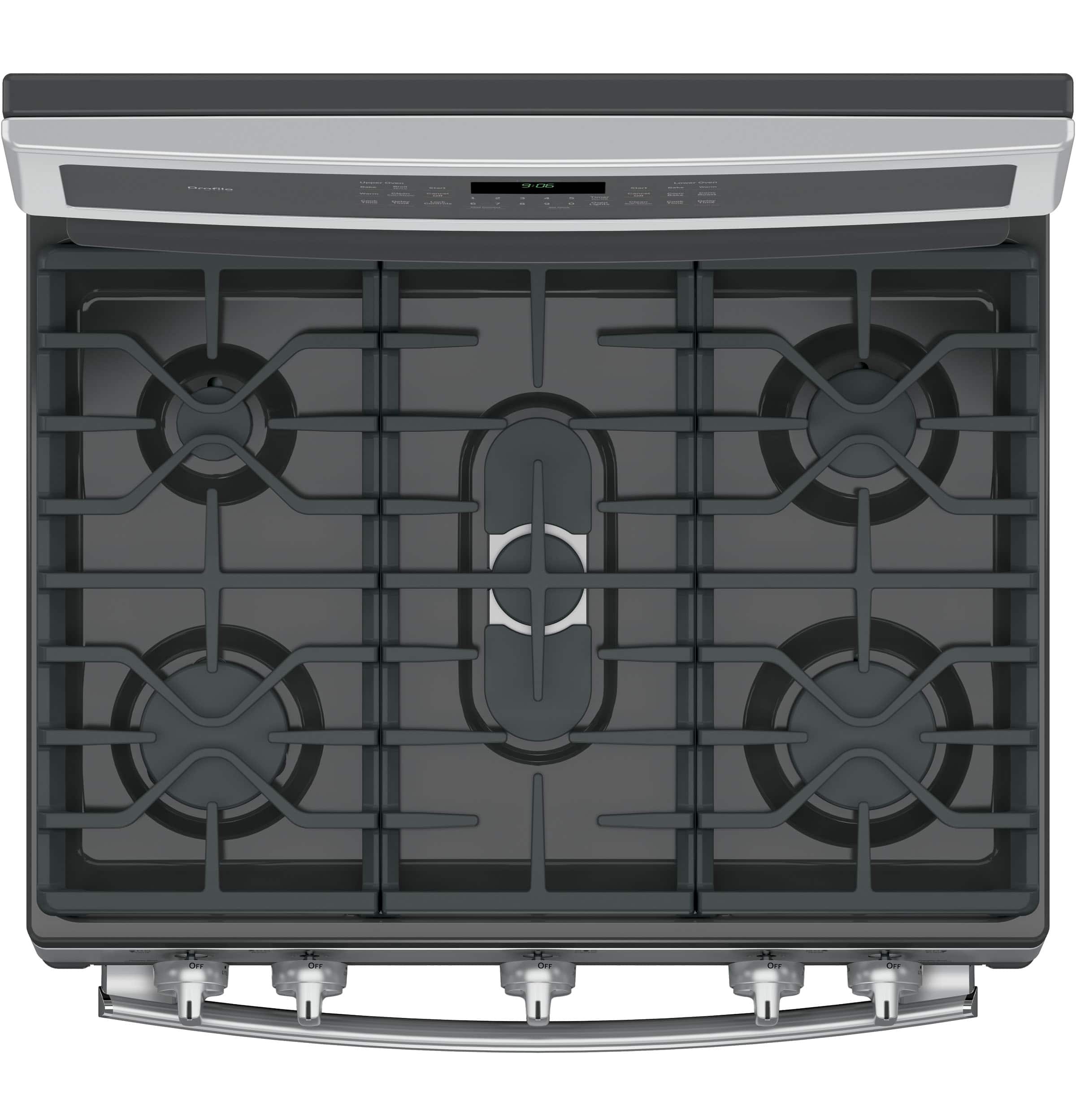 Alt View 15. GE Profile - 6.8 Cu. Ft. Self-Cleaning Freestanding Double Oven Gas Convection Range.