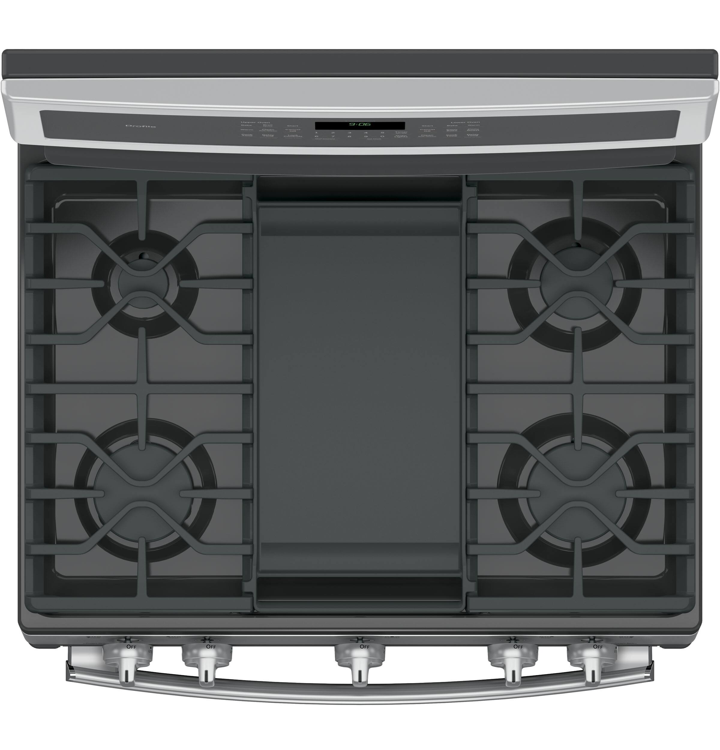Alt View 16. GE Profile - 6.8 Cu. Ft. Self-Cleaning Freestanding Double Oven Gas Convection Range.