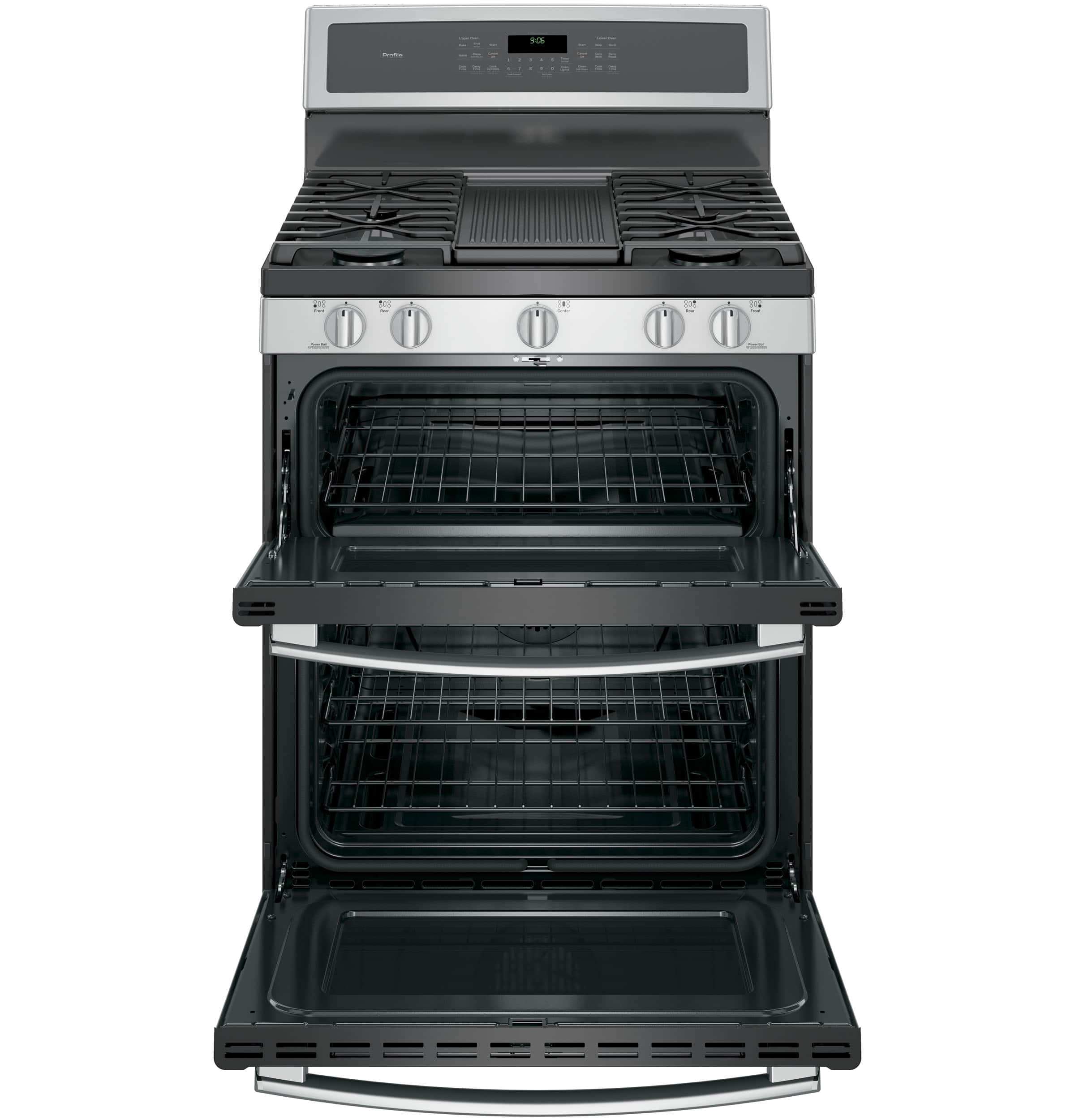 Alt View 17. GE Profile - 6.8 Cu. Ft. Self-Cleaning Freestanding Double Oven Gas Convection Range.