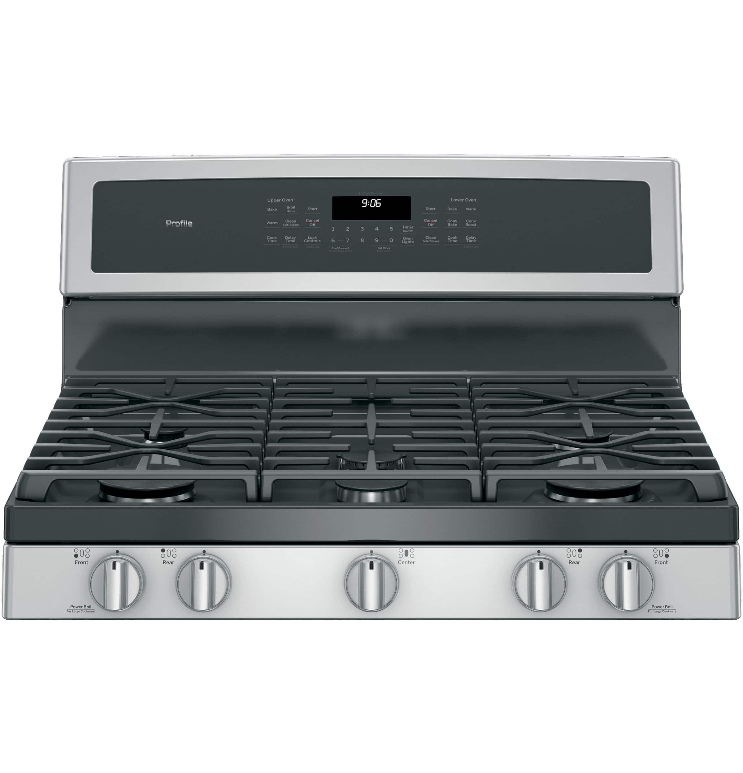 Alt View 18. GE Profile - 6.8 Cu. Ft. Self-Cleaning Freestanding Double Oven Gas Convection Range.