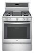GE - Profile Series 5.6 Cu. Ft. Self-Cleaning Freestanding Gas Convection Range - Stainless Steel - Larger Front