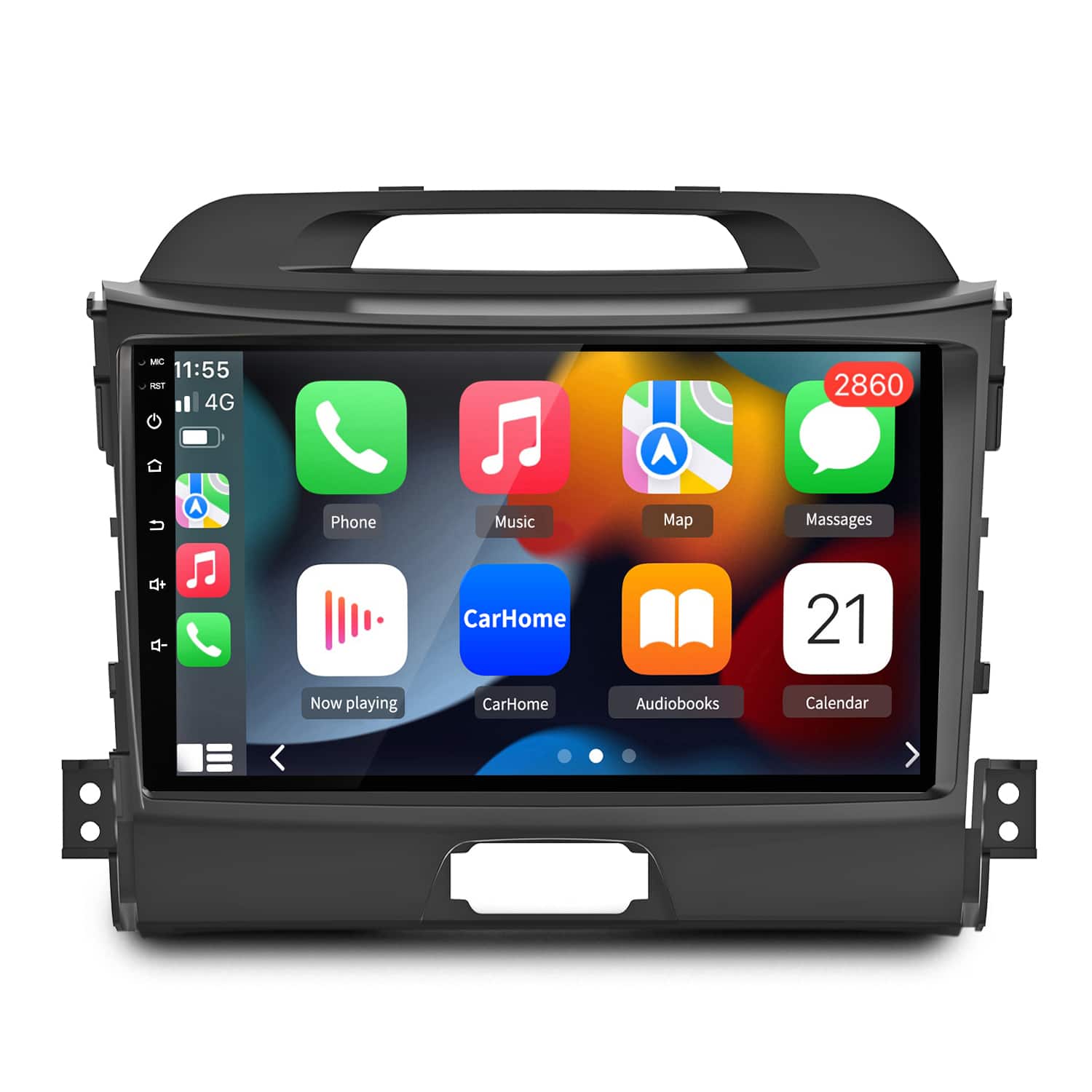 Junsun - 9 Inch 8 Core 4+64GB Android 15 carplay For Kia Sportage 2010-2016 Car Stereo Radio GPS Navi WIFI Bluetooth SWC RDS DSP - Black