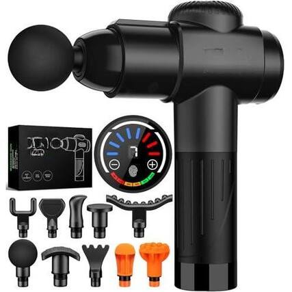 Front. The Best Inks - Massage Deep Tissue for Athletes Percussion with 10 Massages Heads & Silent Brushless Mothers Day Gifts Mom Black - Black.