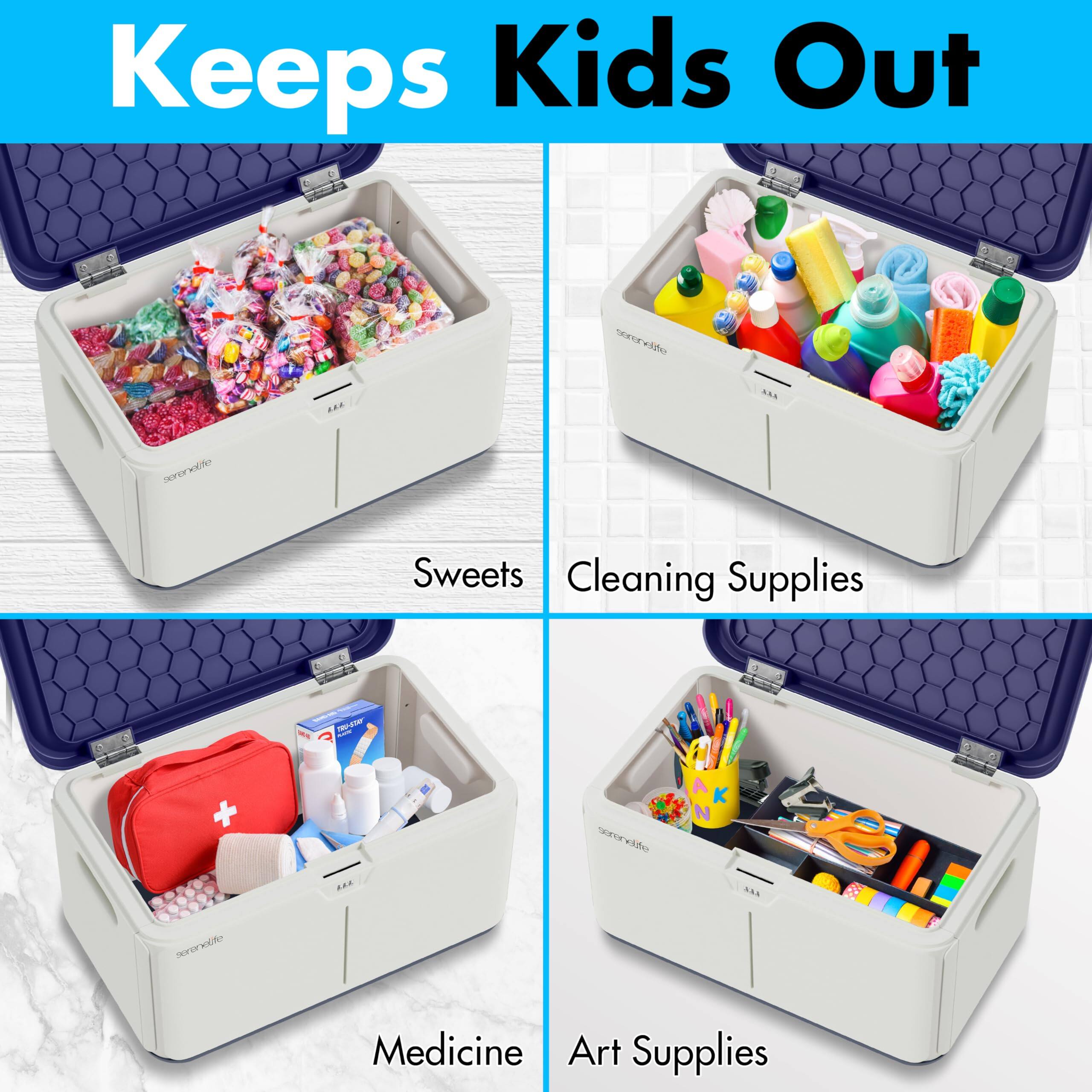 Keeps Kids Out

Sweets  
Cleaning Supplies  
Medicine  
Art Supplies