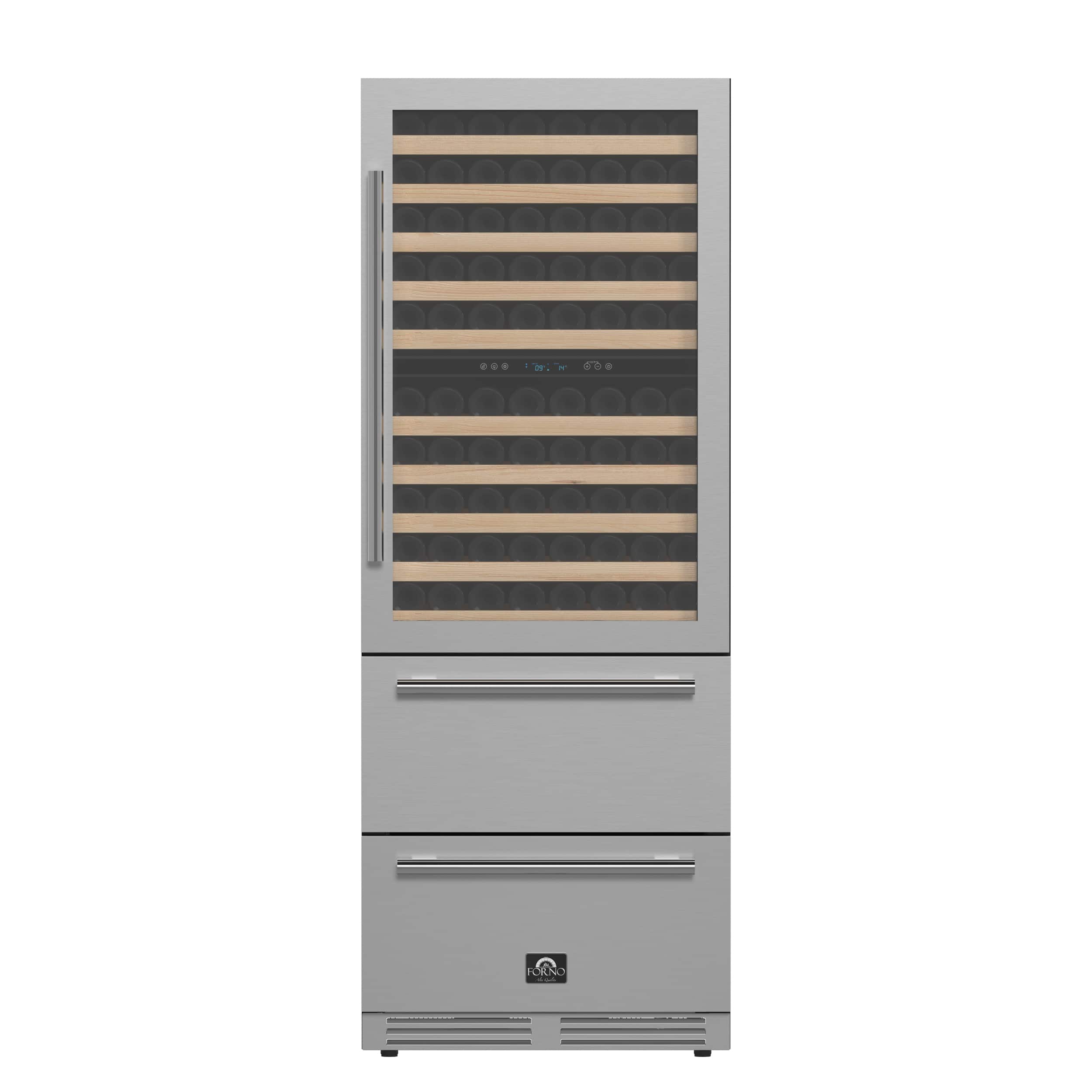 Forno Appliances - Celano 150-Bottle Convertible Dual Zone Wine Cellar and Beverage Cooler - Stainless Steel
