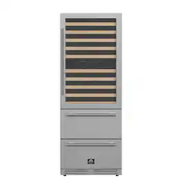 Forno Appliances - Celano 150-Bottle Convertible Dual Zone Wine Cellar and Beverage Cooler - Stainless Steel