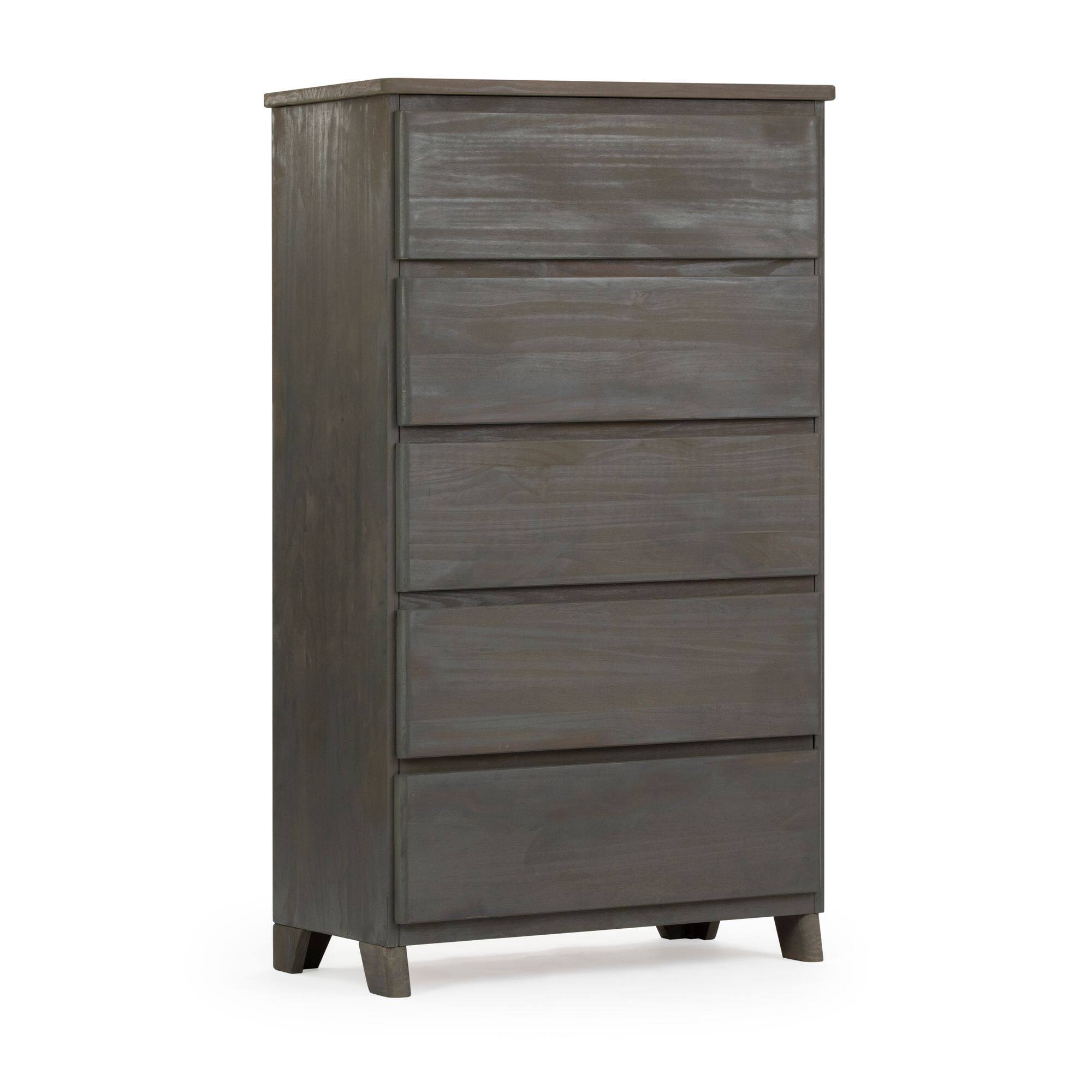 Alt View 2. Plank+Beam - Plank+Beam Modern Farmhouse 5 Drawer Dresser, Driftwood - Driftwood.