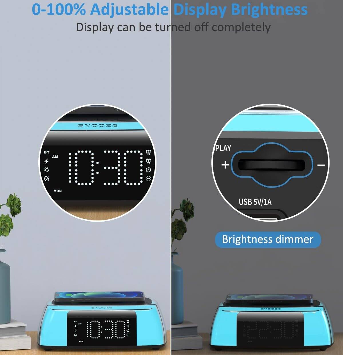 0-100% Adjustable Display Brightness  
Display can be turned off completely  

Brightness dimmer  

USB 5V/1A