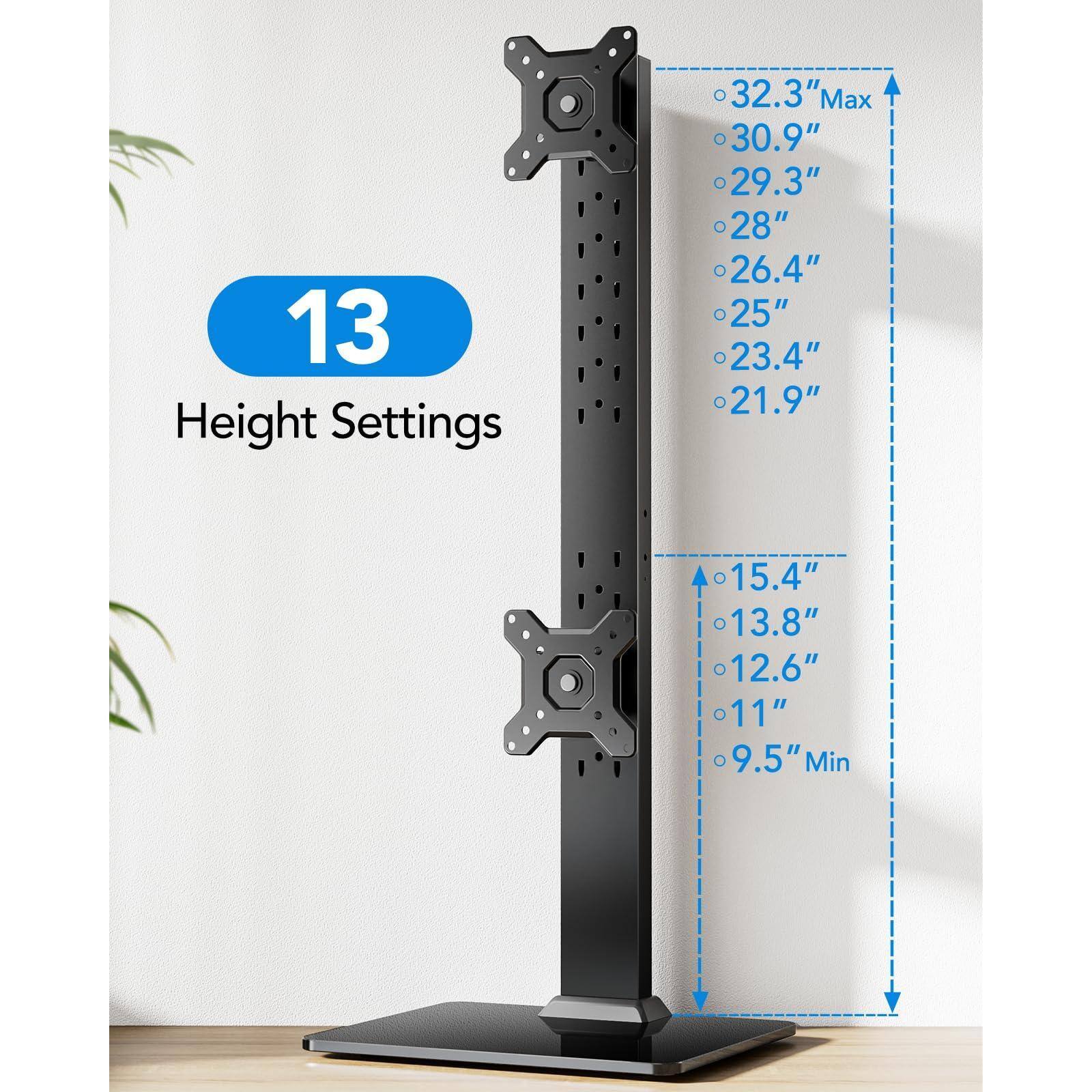13 Height Settings

- 32.3" Max
- 30.9"
- 29.3"
- 28"
- 26.4"
- 25"
- 23.4"
- 21.9"
- 15.4"
- 13.8"
- 12.6"
- 11"
- 9.5" Min
