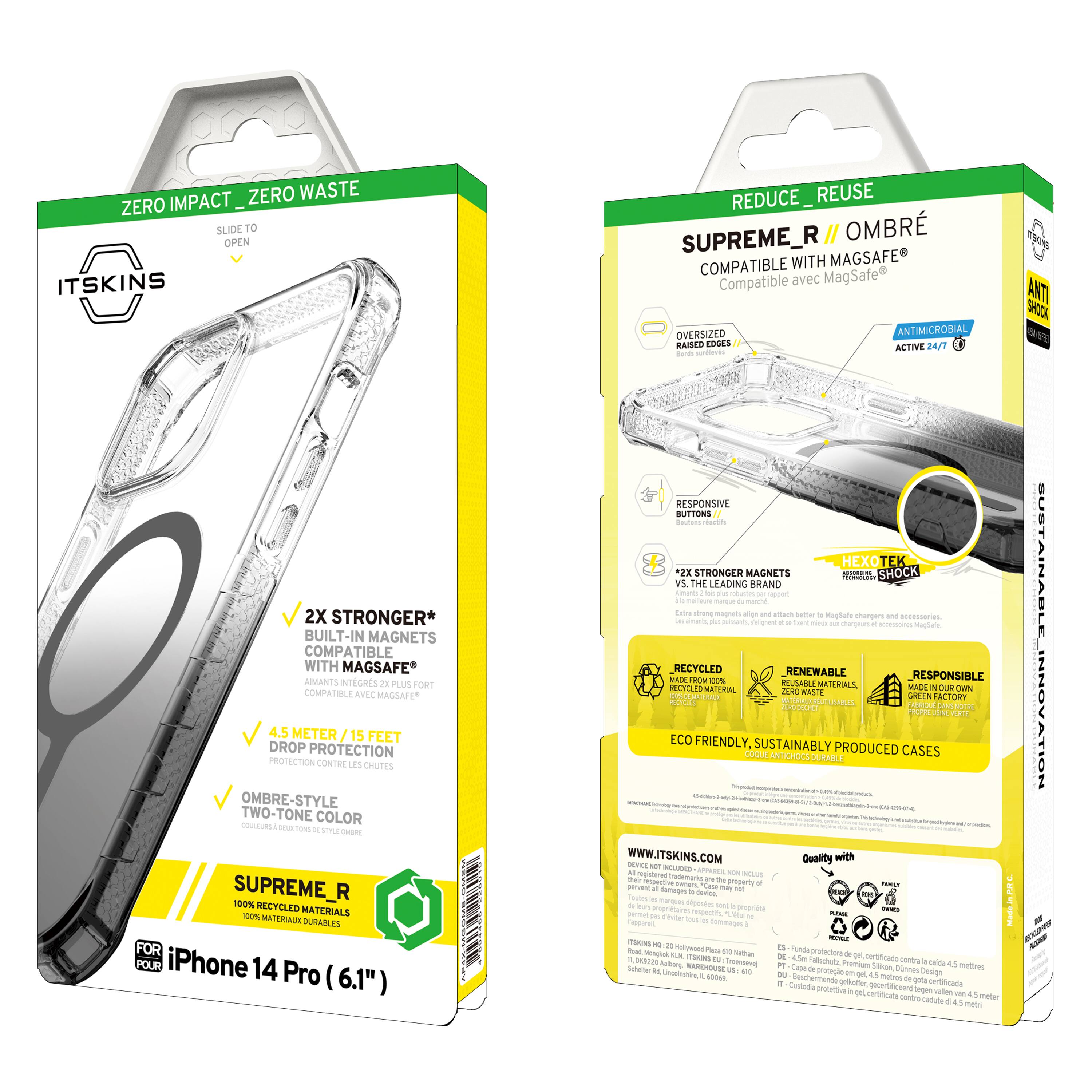 Alt View 3. Itskins - Supreme R Ombre MagSafe Case for Apple iPhone 14 Pro.