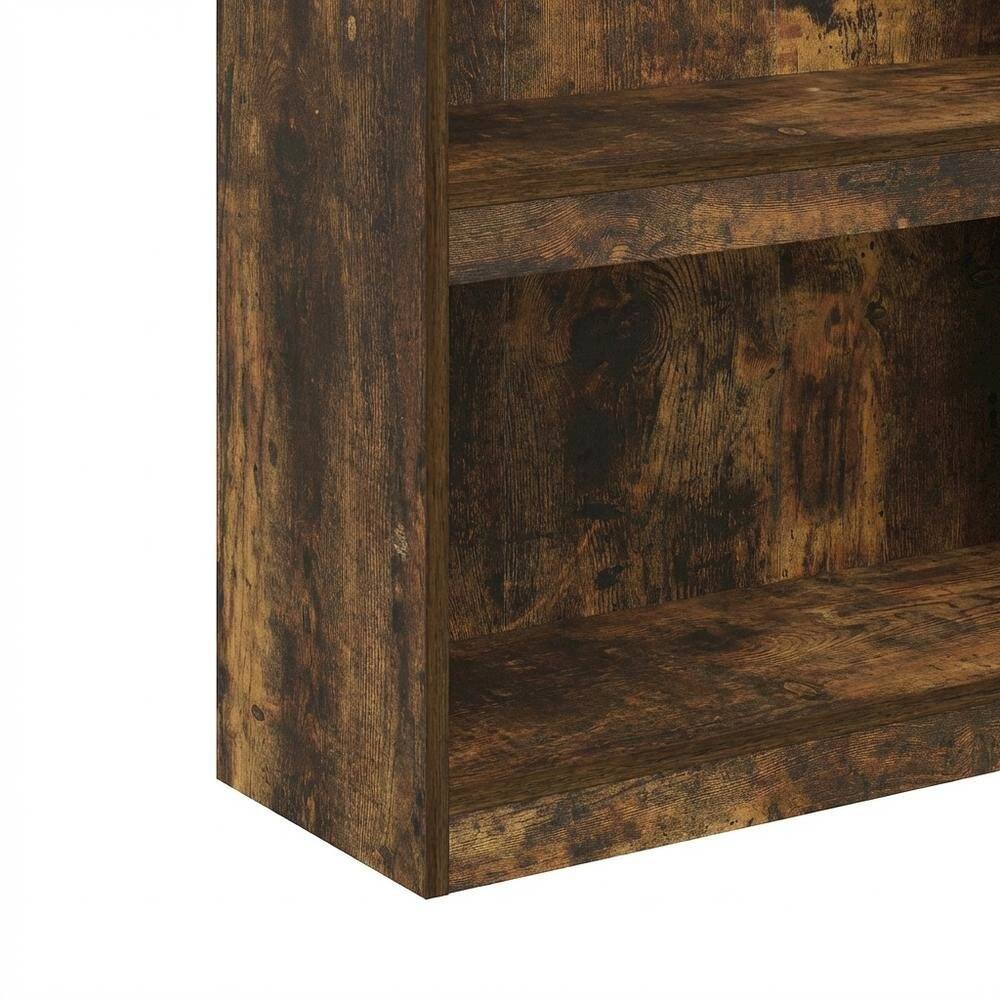 Alt View 2. FurniFact - 3-Tier Adjustable Shelf Bookcase with Space-Saving Design - Amber Pine.