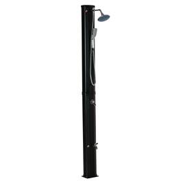 Outsunny - 7' Outdoor Solar Heated Shower with 360 Rotating Rainfall & Handheld Shower Head - Black